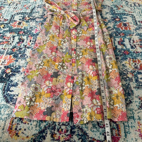 J. Crew Liberty Mauvy floral cottage puff sleeve button up midi dress - Picture 8 of 9